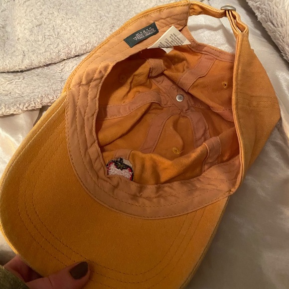 yellow ball cap with embroidered strawberry - Picture 2 of 4